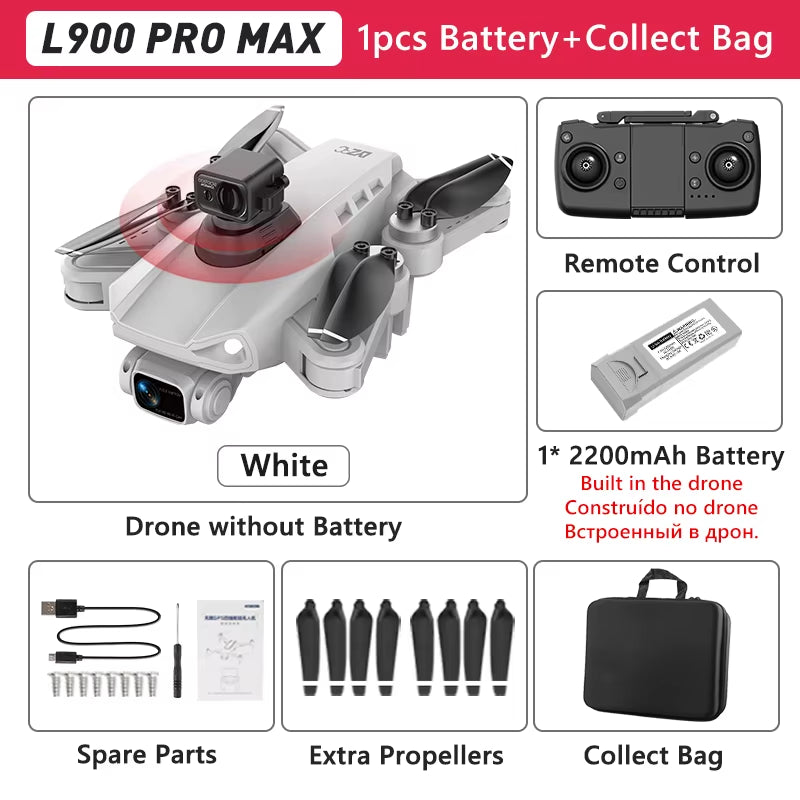 L900 PRO GPS Drone 4K Professional HD Dual Camera 5G WIFI Brushless Motor FPV Quadcopter Foldable Aerial Photography Drone