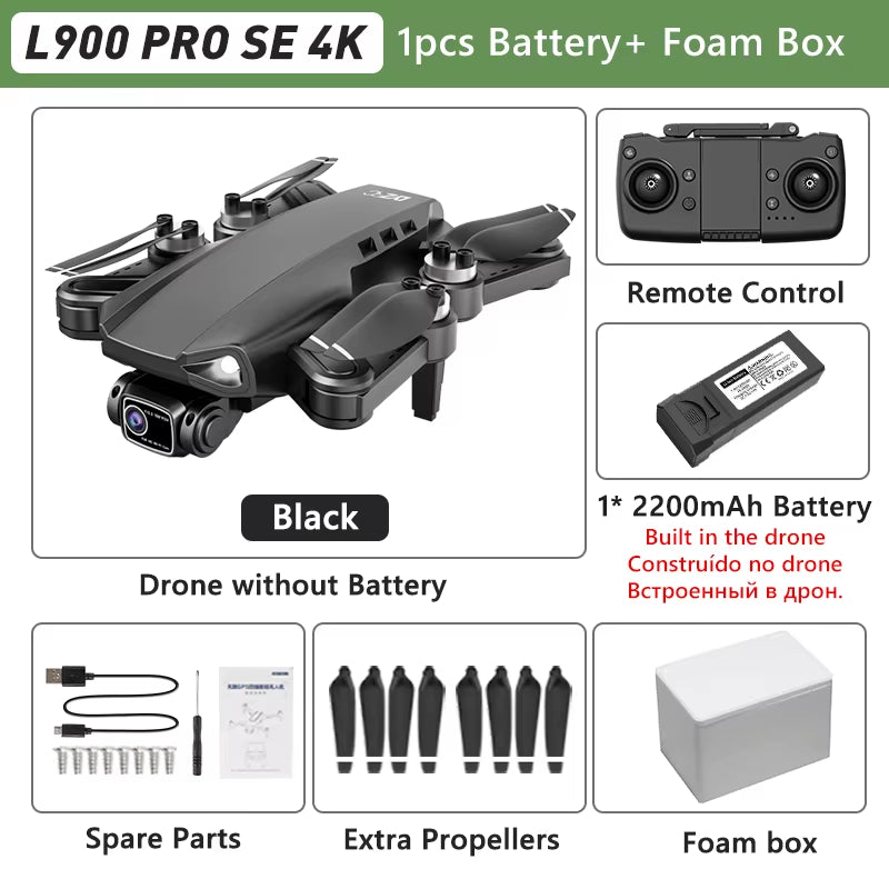L900 PRO GPS Drone 4K Professional HD Dual Camera 5G WIFI Brushless Motor FPV Quadcopter Foldable Aerial Photography Drone