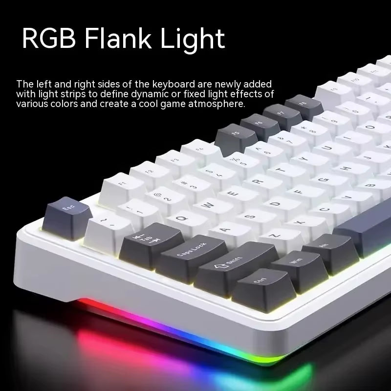 F87Pro Mechanical Keyboard 2.4G/Usb/Bluetooth Tri Mode Wireless 87 Key 5 Layer Silencing Filling Suitable for Gaming+Typing