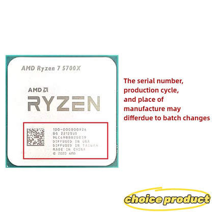 Ryzen 7 R7 5700X 3.4Ghz 8-Core 16-Thread CPU Processor Socket AM4 No Fan