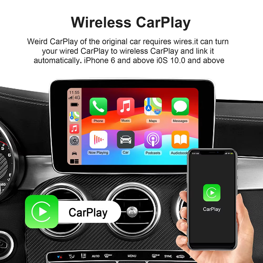 2025 Carplay Smart Ai Box Android Wireless Carplay Android Auto Adapter for Netflix for Youtube Car Intelligent Systems 5Gwifi