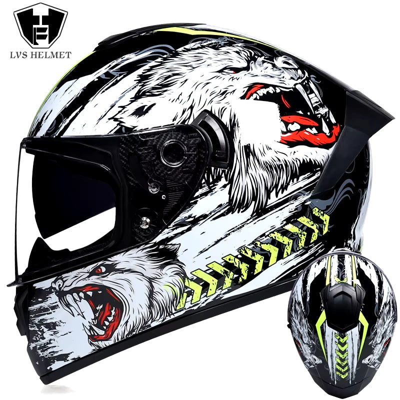 Full Face Racing Helmets Winter Warm Double Visor Motorcycle Helmet Motorbike Sports Helmet