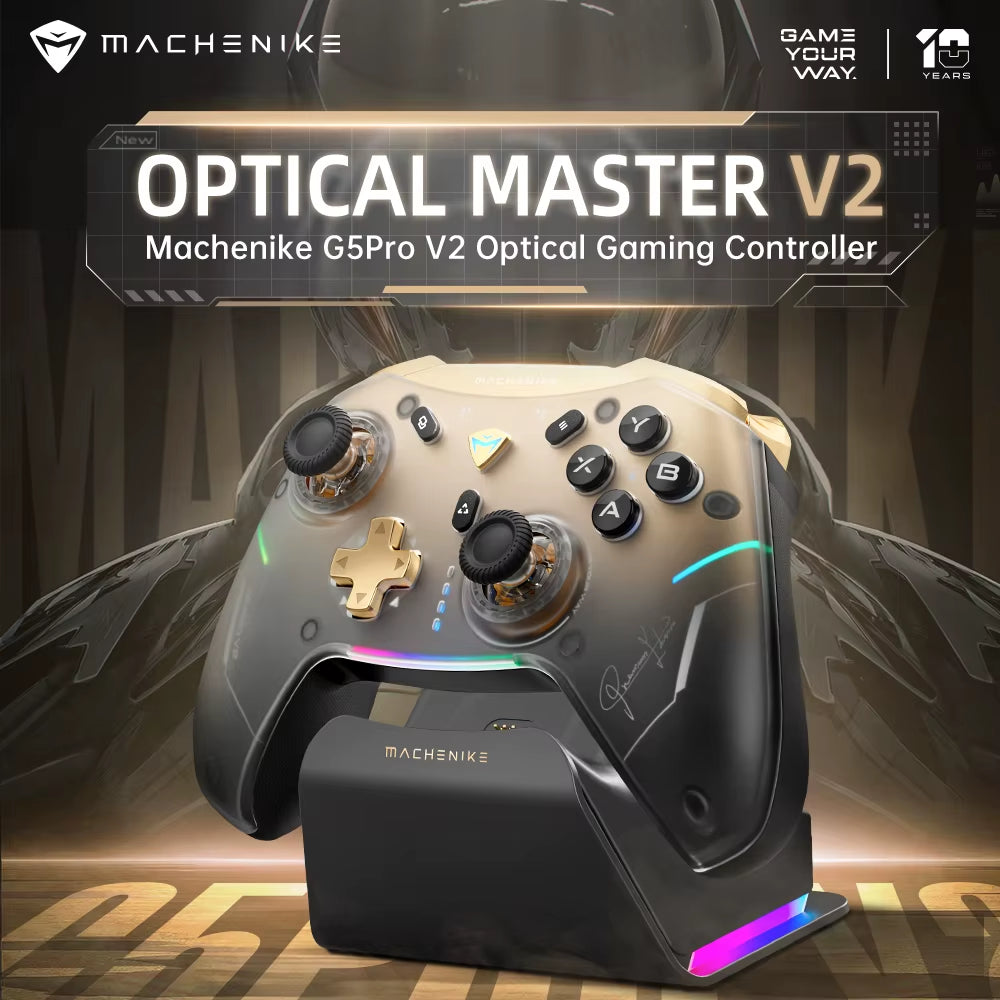 MACHENIKE G5Pro V2 Ultimate Gaming Controller Optical Trigger ABXY Button Hot-Swappable Joystick 4K Resolution for Switch PC