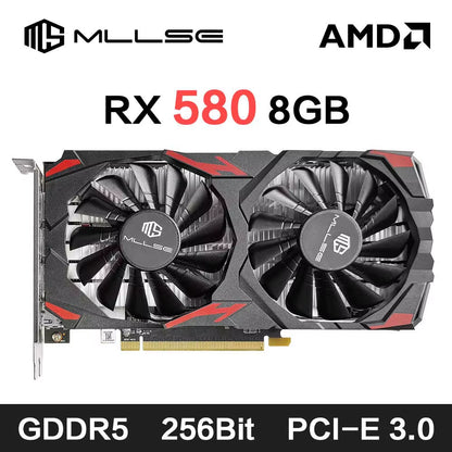 AMD RX 580 8GB 2048SP Gaming Graphics Card GDDR5 256Bit PCI-E 3.0 ×16 8Pin Radeon GPU Rx 580 Video Card Placa De Video