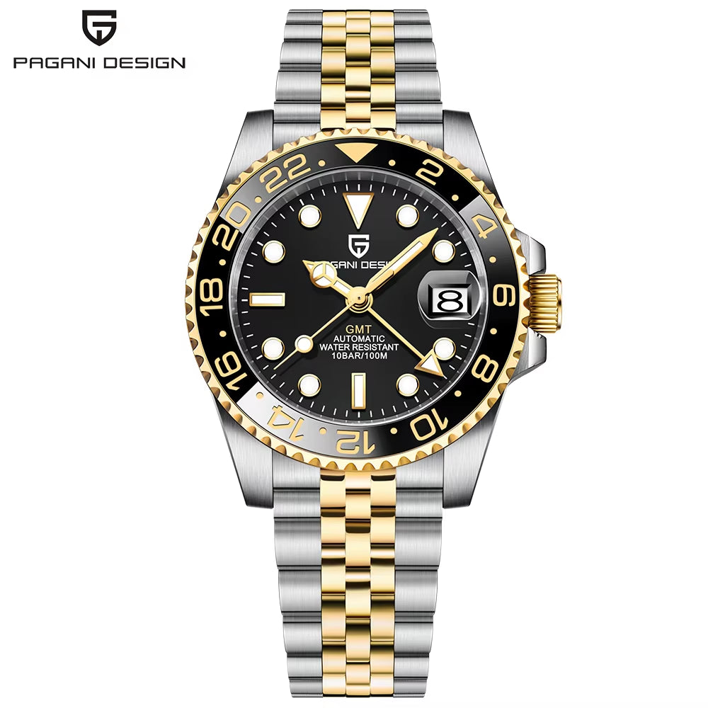 Men Automatic Watches Sapphire Glass 40Mm Ceramic GMT Mechanical Wristwatch Top Brand Sports Waterproof Men Watch