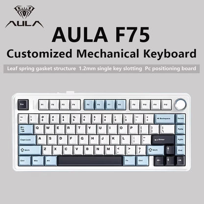 F75 2.4G Wireless/Bluetooth/Wired Gaming Mechanical Keyboard RGB Customized 75% Layout OEM Profile Gasket Structure