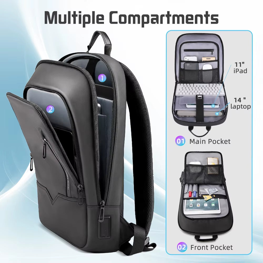 Business Backpack Men'S 14 Inch Laptop Backpack Multifunction Waterproof Light Weight Bag Casual Backpacks for Women