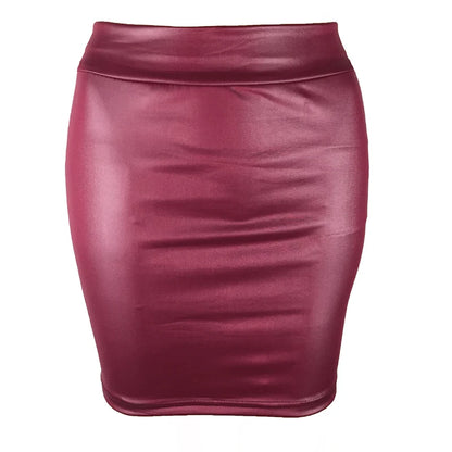 Leather Matte Slim Mini Sexy Fashion PU Hot Short High Waist Skirt Korean Nightclub Streetwear Wholesale Clothes 7ST