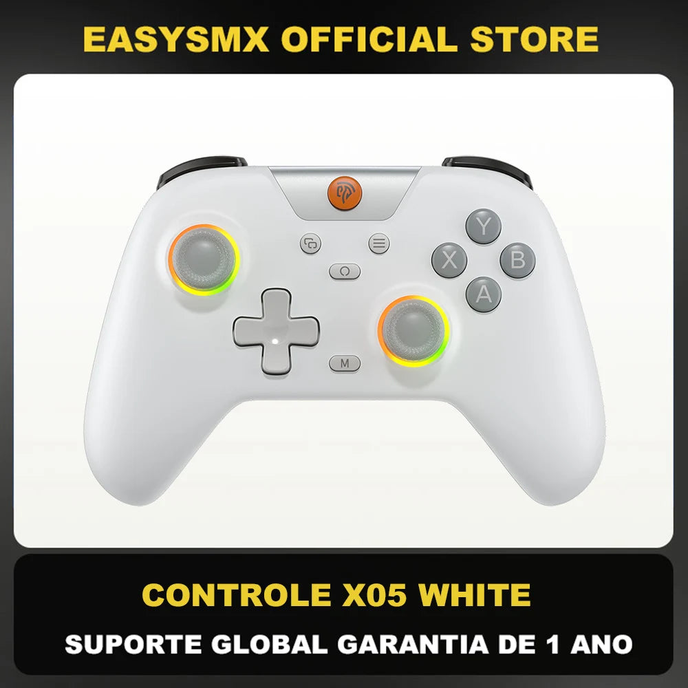 Easysmx X05 Wireless Gamepad Bluetooth Gaming Controller Compatible with Pc/Phone/Switch/ Steam Gamer, RGB Light, Hall Effect