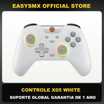 Easysmx X05 Wireless Gamepad Bluetooth Gaming Controller Compatible with Pc/Phone/Switch/ Steam Gamer, RGB Light, Hall Effect
