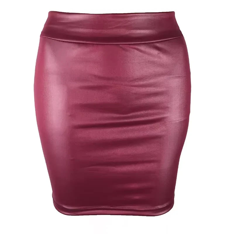 Leather Matte Slim Mini Sexy Fashion PU Hot Short High Waist Skirt Korean Nightclub Streetwear Wholesale Clothes 7ST