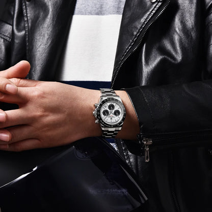 2024 New PD-1644 Meteorite Dial Fashion Men Quartz Wristwatches 100M Sapphire Glass Chronograph Relogio Masculino